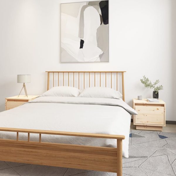 Eastmont Bedside Cabinet 35x34x32 cm Solid Wood Pine – Brown, 2