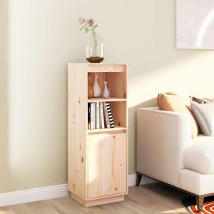 Highboard 37x34x110 cm Solid Wood Pine – Brown