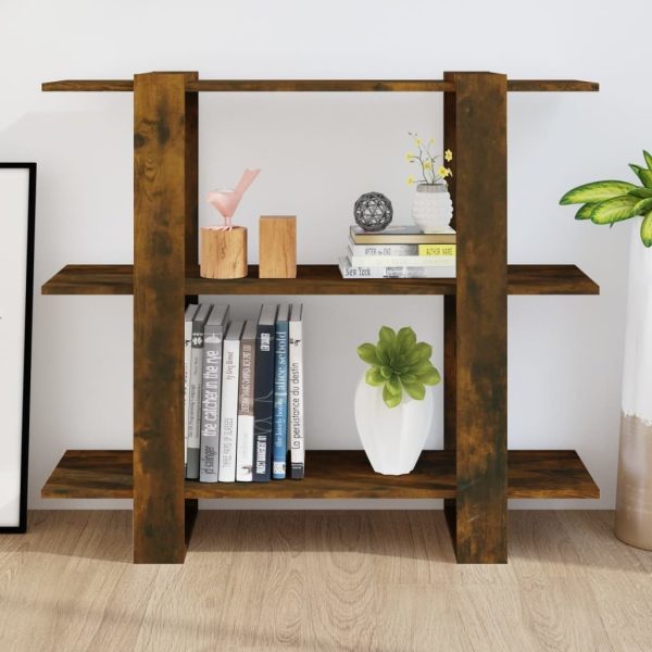Scenic Book Cabinet/Room Divider 100x30x87 cm – Smoked Oak