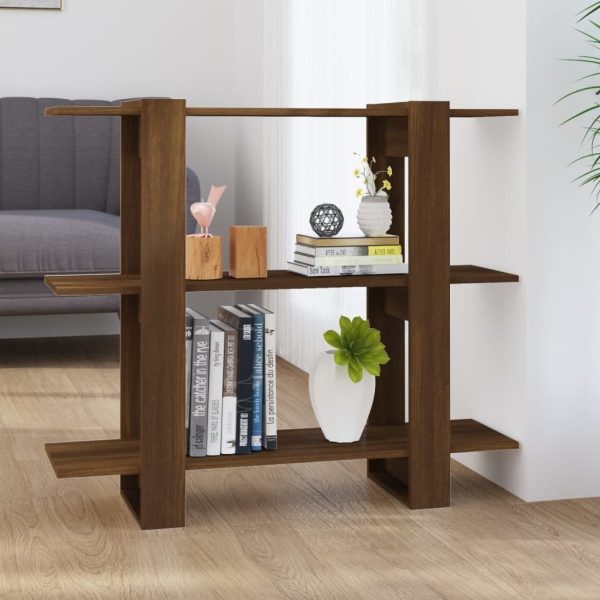 Scenic Book Cabinet/Room Divider 100x30x87 cm – Brown Oak