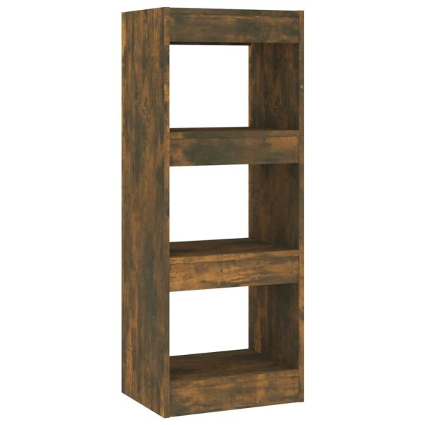 Coralville Book Cabinet/Room Divider 40x30x103 cm Engineered Wood – Smoked Oak