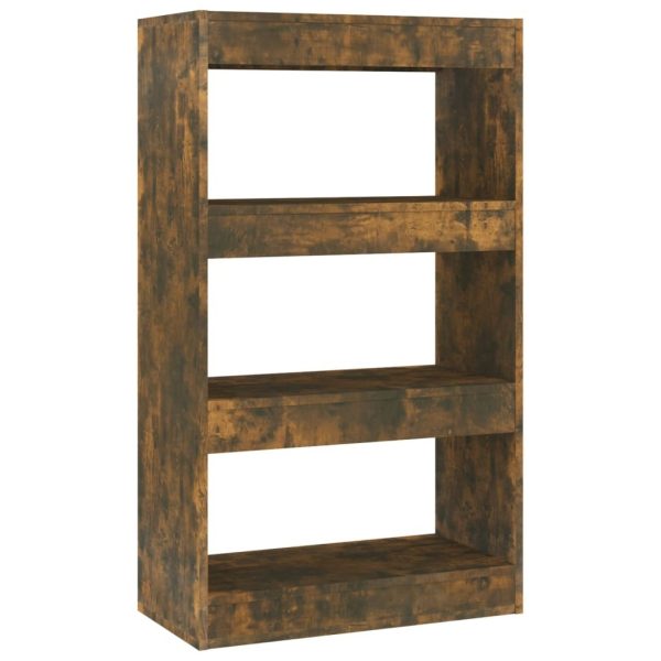 Houma Book Cabinet/Room Divider 60x30x103 cm Engineered Wood – Smoked Oak
