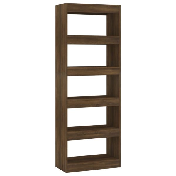 Portlethen Book Cabinet/Room Divider 60x30x166 cm Engineered Wood – Brown Oak