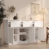 Sideboard 110x34x75 cm Solid Wood Pine – White