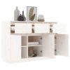Sideboard 110x34x75 cm Solid Wood Pine – White