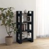 Glossop Book Cabinet/Room Divider 60x35x125 cm Solid Wood – Black