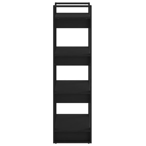 Glossop Book Cabinet/Room Divider 60x35x125 cm Solid Wood – Black