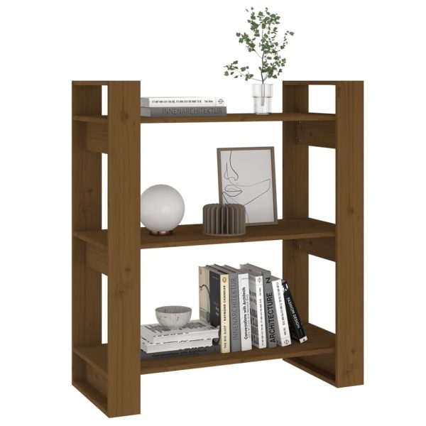 Ephrata Book Cabinet/Room Divider 80x35x91 cm Solid Wood Pine – Honey Brown