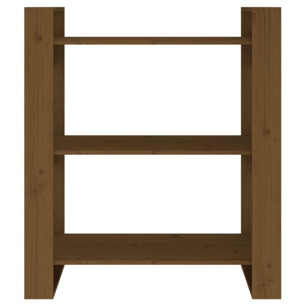 Ephrata Book Cabinet/Room Divider 80x35x91 cm Solid Wood Pine – Honey Brown