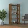 Broadwater Book Cabinet/Room Divider 80x35x160 cm Solid Wood – Honey Brown