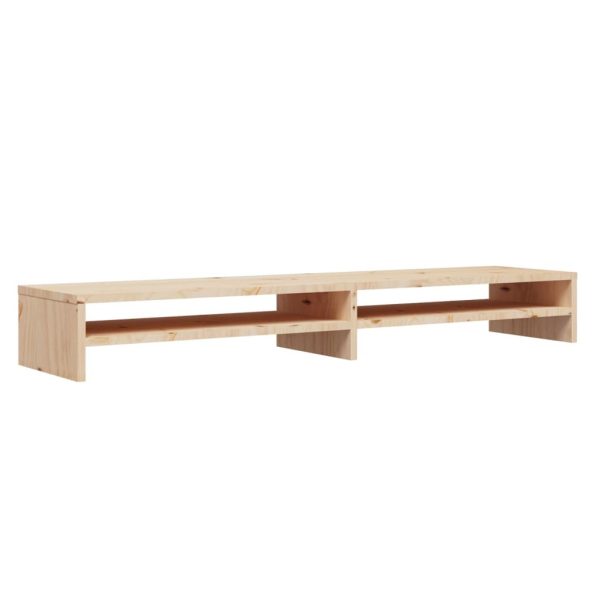 Whittlesey Monitor Stand 100x24x13 cm Solid Wood Pine – Brown