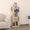 Terrell Book Cabinet/Room Divider 51x25x132 cm Solid Wood Pine – Brown