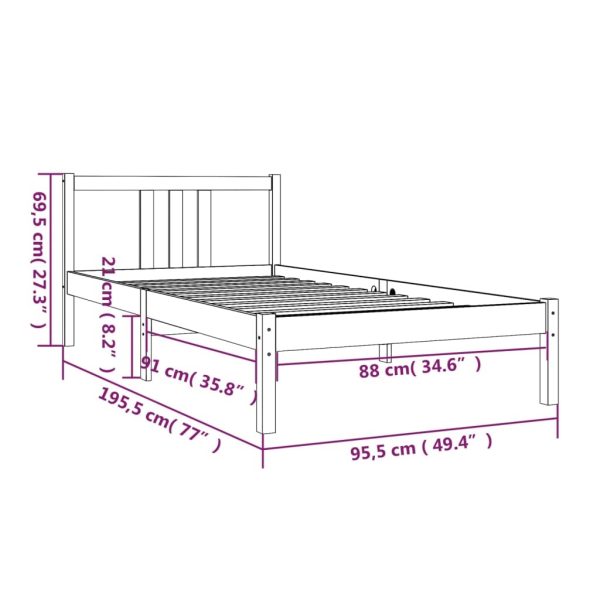 Trott Bed Frame Solid Wood – SINGLE, Brown