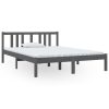 Trott Bed Frame Solid Wood – DOUBLE, Grey