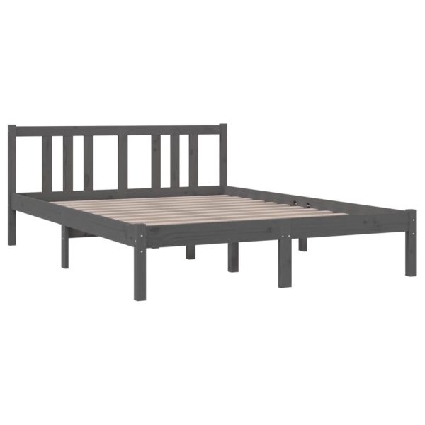 Trott Bed Frame Solid Wood – DOUBLE, Grey