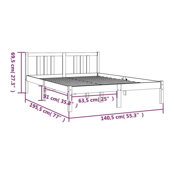 Trott Bed Frame Solid Wood – DOUBLE, Grey