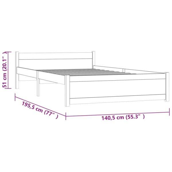 Amesbury Bed Frame Solid Wood – DOUBLE, Honey Brown