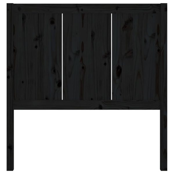 Bed Headboard Solid Pine Wood – 95.5x4x100 cm, Black