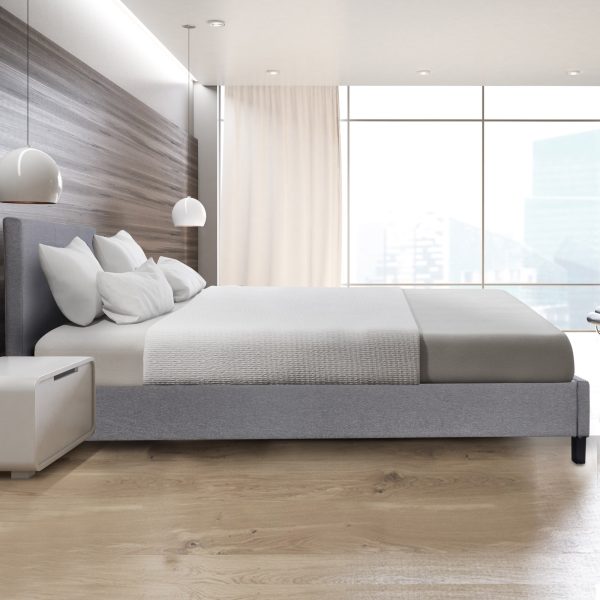 Dublin Luxury Bed with Headboard (Model 2) – DOUBLE, Grey