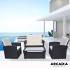 Arcadia Furniture 4 Piece Sofa Set – Black and Grey