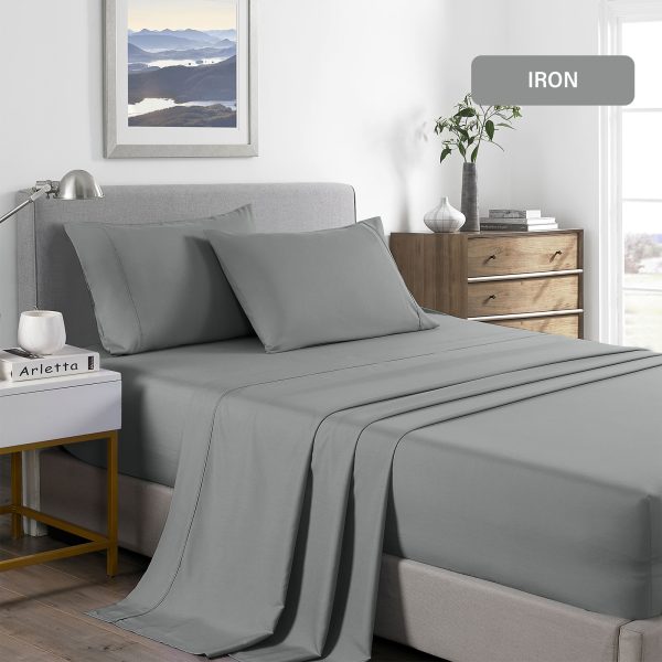 Royal Comfort Bamboo Cooling 2000TC Sheet Set – SINGLE, Mid Grey