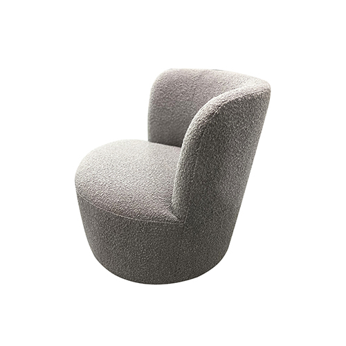 Arm Chair Fabric Upholstery Dark Grey Colour Wooden Structure High Density Foam Rotating Metal Chassis