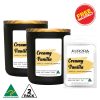 Aurora Soy Candle Australian Made 300g 2 Pack – Creamy Vanilla