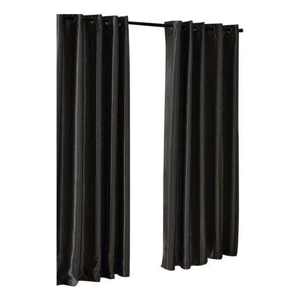 2X Blockout Curtains Blackout Curtain Bedroom Window Eyelet – 140 x 230 cm, Black