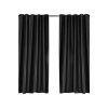 2X Blockout Curtains Blackout Curtain Bedroom Window Eyelet – 140 x 230 cm, Black