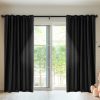 2X Blockout Curtains Blackout Curtain Bedroom Window Eyelet – 140 x 230 cm, Black