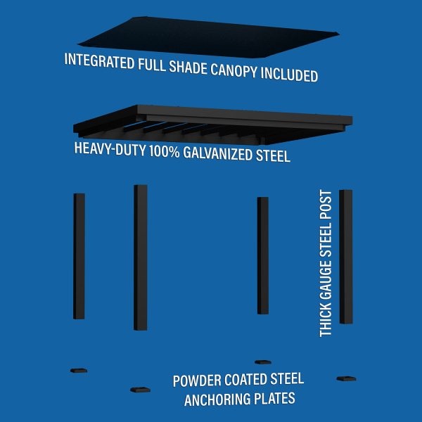 Backyard Discovery Trenton Steel Pergola – 3×3.6×2.3 m, Black