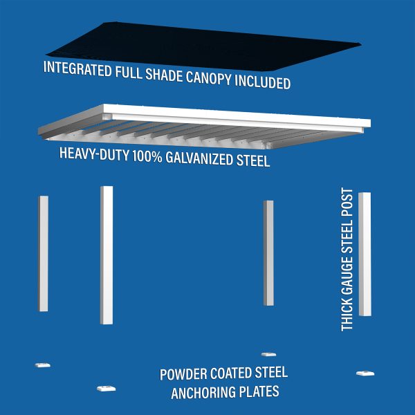 Backyard Discovery Trenton Steel Pergola – 3.6×4.9×2.3 m, White