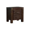 4 Pieces Bedroom Suite in Solid Wood Veneered Acacia Construction Timber Slat King Size Chocolate Colour Bed, Bedside Table & Dresser