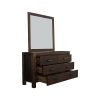 4 Pieces Bedroom Suite in Solid Wood Veneered Acacia Construction Timber Slat King Size Chocolate Colour Bed, Bedside Table & Dresser