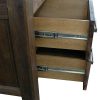 5 Pieces Bedroom Suite in Solid Wood Veneered Acacia Construction Timber Slat Double Size Chocolate Colour Bed, Bedside Table, Tallboy & Dresser