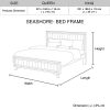 4 Pieces Bedroom Suite King Size Silver Brush in Acacia Wood Construction Bed, Bedside Table & Tallboy