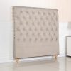 Bed Head French Provincial Headboard Upholsterd Fabric – DOUBLE, Beige