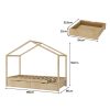 Bed Frame Wooden Single Timber House Frame Mattress Base Storage Drawers