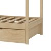 Bed Frame Wooden Single Timber House Frame Mattress Base Storage Drawers