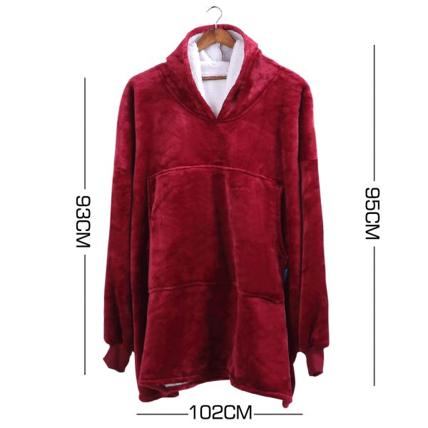 Plush Fleece Sherpa Hoodie Sweatshirt Huggle Blanket Pajamas