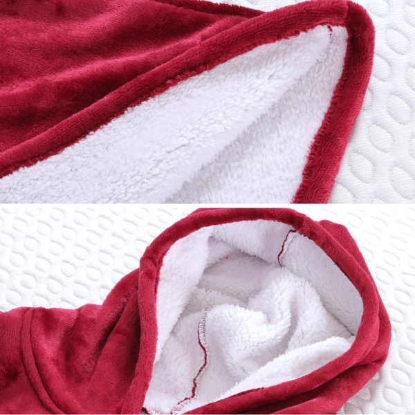 Plush Fleece Sherpa Hoodie Sweatshirt Huggle Blanket Pajamas