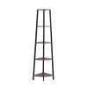 5 Tier Corner Shelf Industrial Ladder Shelf Wooden Storage Display Rack