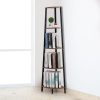 5 Tier Corner Shelf Industrial Ladder Shelf Wooden Storage Display Rack