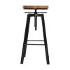 Industrial Bar Stools Kitchen Stool Wooden Barstools Swivel – 1