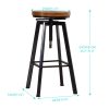 Industrial Bar Stools Kitchen Stool Wooden Barstools Swivel – 1