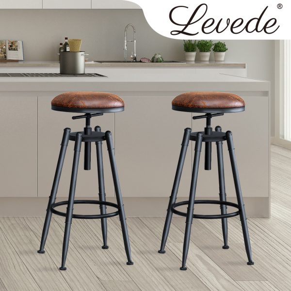 Rustic Industrial Bar Stool Kitchen Stool Barstool Swivel Dining Chair – 2