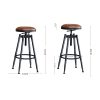 Rustic Industrial Bar Stool Kitchen Stool Barstool Swivel Dining Chair – 4