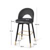 2x Bar Stools Kitchen Stool Chairs Velvet Swivel Barstools Luxury – Grey