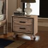 Columbine Bedside Table 2 drawer Night Stand with Solid Acacia Storage in Sliver Brush Colour