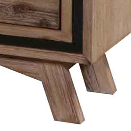 Columbine Bedside Table 2 drawer Night Stand with Solid Acacia Storage in Sliver Brush Colour